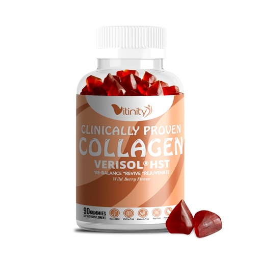 [BRSROGINOYMRUDL5] VITINITY VERISOL® HST+HA+VIT C Collagen Hard Chewy Gummies Clinically Proven Beauty.Firmer,Smoother Skin,Fewer Wrinkles,Reduced Cellulite.True Beauty from Within.The Look-Good Feel-Good -30 Day Supply