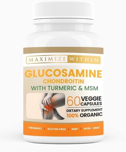 [BRSRM2QPOV6AEFLA] Glucosamine Chondroitin con Turmeric &amp; MSM – Movilidad & Flexibilidad Soporte – 60 cápsulas vegetales
