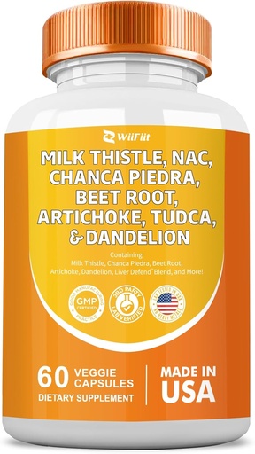 [BRSRAGD7DMPBGAAY] Milk Thistle 3000mg NAC Chanca Piedra 2000mg Beet Root 2000mg Artichoke 2000mg Tudca Dandelion Root 1000mg with Zinc Yarrow Turmeric Repair Supplement Plus Chicory,Mineral Supplements 60 Count