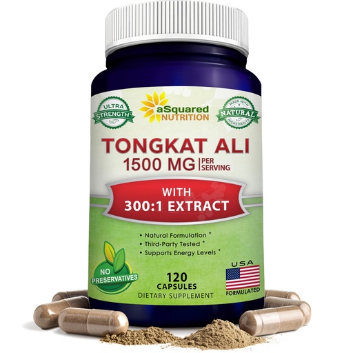 [BRSRMZQPOUMQGYIU] aSquared Nutrition Tongkat Ali 1500mg - 120 Capsules - Longjack (Eurycoma Longifolia) Extract Supplement & Long Jack Root Powder Pills - Tongkat Ali for Men & Women