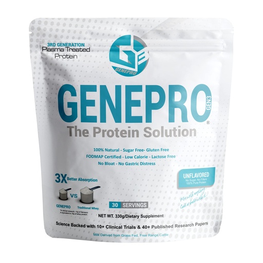 [BRSRO2YCDMARUEIY] GENEPRO GEN. 3 Unflavored Protein Powder - New Formula - Lactose-Free, Gluten-Free, & Non-GMO Whey Isolate Supplement Shake (3rd Generation, 30 Servings)