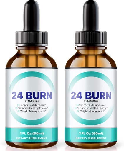 [BRSRAGALAAPREYIY] NutraRize (Pack of 2 24 Burn Drops, All-Natural 24Burn Liquid Supplement, Official Nutritional Formula to Support a Healthy and Active Lifestyle, Gotas Reviews (60 Servings)