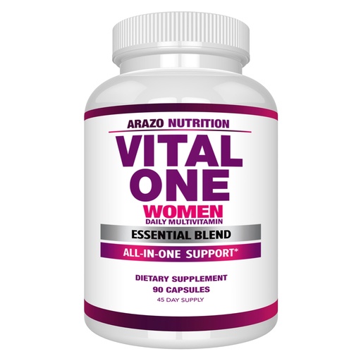 [BRSWKFA7CIDBQD3K] Arazo Nutrition Vital One Multivitamin for Women - Daily Wholefood Supplement - 90 Vegan Capsules