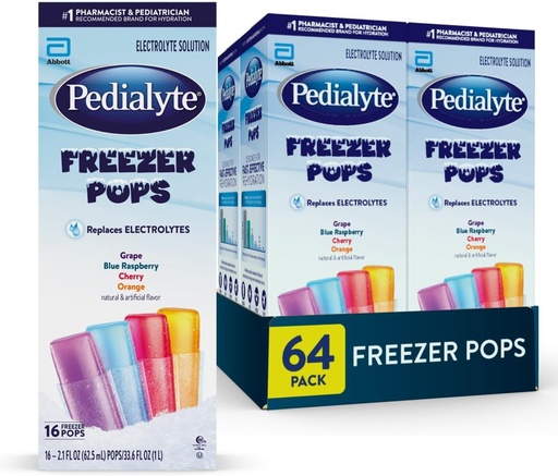 [BRSWIHAYAABAMFDM] Peldialyte Electrolyte new new new newyr Pops, Hydtion Variety quick Grape, Blue Raspber, Cirry, Orange, paquet de 64