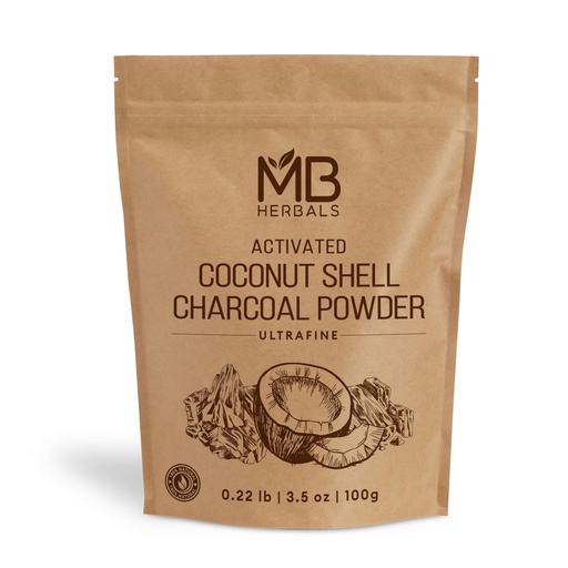 [BRSRMZL6BF7BE33U] MB Herbals Activated Charcoal Powder from Coconut Shell 3.5 oz (100 Gram) For External Use Only | For ToothPowder Face Packs and Masks | Soap Making | Do not Injest