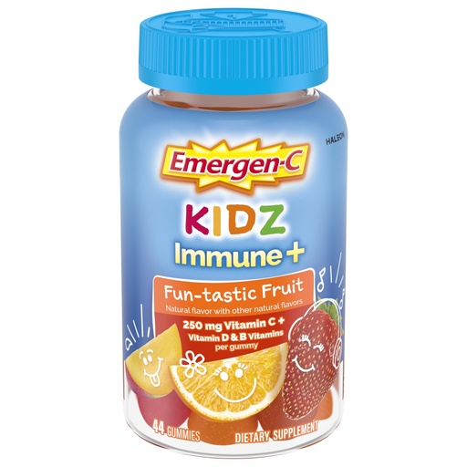 [BRSW2ZIHCIHGGF3F] Emergen-C Kidz Vitamin C Immune Support Gummies Fun-Tastic Fruit 44CT includes Zinc, Manganese, B Vitamins and Vitamin D for Back to School Essentials