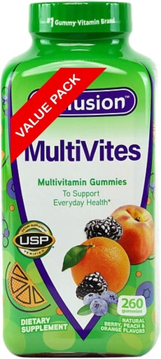 [BRSRAGDQDEHAYCLU] Vitafusions Multivites Gummies 260 ct, Support Everyday Health (Pack of 1) 7 ימים גלולות מקרה כולל