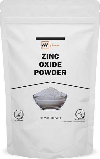 [BRSW2BD4BF5WGHTF] 100% Natural Zinc Oxide Powder | Micronized Non-Nano Uncoated Particles 0.5 LBS / 227 GMS