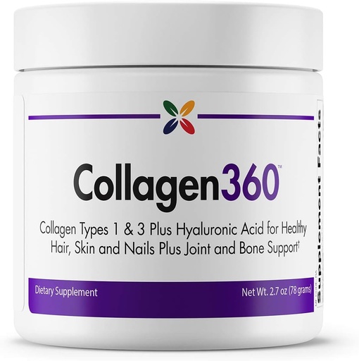 [BRSWGGD7AR4A2ETB] Stop Aging Now - Collagen360 with Hyaluronic Acid - Collagen Peptides Powder to Support Healthy Hair, Nails & Skin - Helps Reduce Appearance of Fine Lines and Wrinkles - Powder 2.7 Ounces