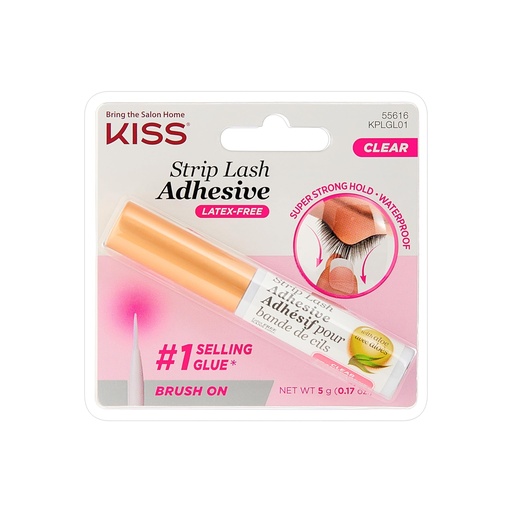 [BRSWKEAEBYDBKH3Y] Kiss Lash Adhesive, Lash Glue, 24hr Strip Eyelash Adhesive, Clear, Includes Lash Adhesive, Long Lasting Wear, Can Be Used with Strip Lashes and Lash Clusters