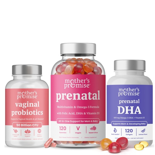 [BRSRA23RC4NWAFL7] Mother's Promise Vaginal Probiotics + Prenatal DHA & Prenatal Vitamin Gummies Bundle
