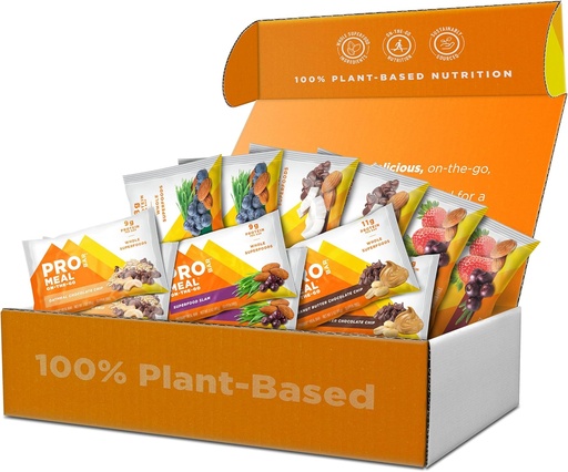 [BRSW2Y33AAPBUA32] PROBAR – MEAL Bar Fan Favorites Variety Pack (6 Flavor), Natural Energy, Non-GMO, Gluten-Free, Plant-Based, Whole-Food Ingredients (12 Count)