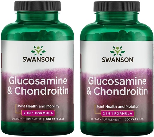 [BRSRMEIFOAOR42AV] Swanson Glucosamin & Chondroitin Combo 500 / 250 Miligram 200 Capsules (2 Pack)