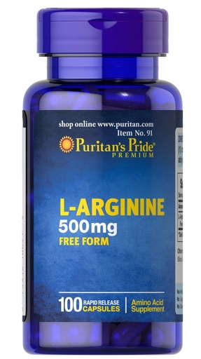 [BRSWIZQ3OV5GAAY3] Puritan's Pride L-Arginine 500 mg, Heart Health Support, 100 Count
