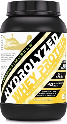 [BRSWECQNCF5RG236] Amazing Muscle Ultra Pure Hydrolyzed Whey Protein Isolate * Supports Lean Muscle Growth " Rapid Recovery (Banana)