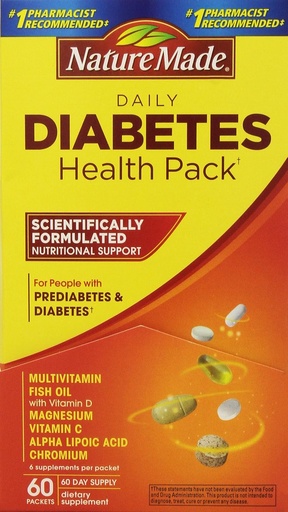 [BRSWIYQFDJ5BG3TC] Nature Made Diabetes Health Pack, 60 Pachete
