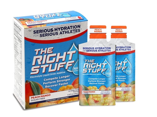 [BRSRMHT3B4HA2HIU] The Right Stuff electrolyte drink concentrate - 10 Pouch Box - Peach Mango