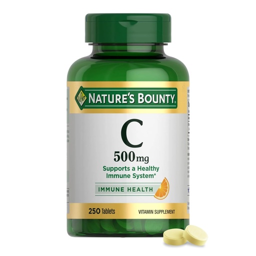 [BRSWIYQOARYWGDY7] Nature's Bounty Vitamin C 500mg, Supports a Healthy Immune System, Daily Vitamin Supplement, 250 Vegetarian Tablets