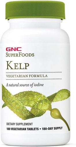 [BRSWIEYKCQBWK3LA] GNC SuperFoods Kelp | Plus Calcium eta Iodine | Vegetarian - 180 Tablet