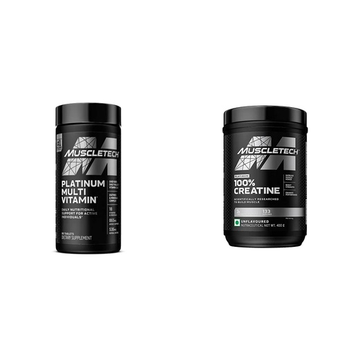 [BRSWYGLYPMARGCLF] MuscleTech Creatine Monohydrate Powder Platinum Pure Micronized Muscle Recovery + Builder & Platinum Multivitamin for Immune Support 18 Vitamins & Minerals