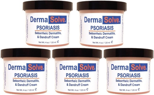 [BRSWKFYLOQCQAC3G] Dermasolve psoriasis, Seborrheás dermatitis és korpás krém formulálva kezelni Itchy Skin & Megelőzi a jövőbeni lángok, hogy a nedvesítő nedvesítő megkönnyebbülés. (4.0 oz.) 5- Pack
