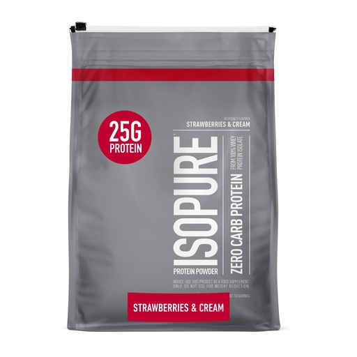 [BRSWIY34CIPWYCQ3] Isopure Zero Carb 100% Pure Whey Isolate Protein Powder, Gluten Free, With Vitamins, Strawberries & Cream, 25g Protein Per Serving, 7.5 Lbs, 110 Servings (Packaging May Vary)