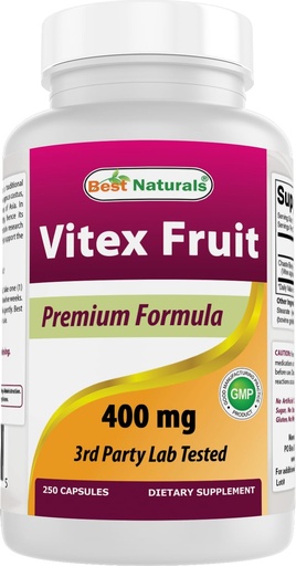 [BRSWGZAKCENQIHY2] Natural onenak Vitex Chasteberry 400 mg 250 kapsulak (2ko paketea)
