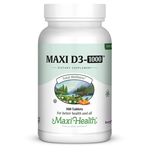 [BRSWEC37OQPGEH33] Maxi-Health Vitamin D3 1000 IU - for Healthy Muscle Function, Bone Health and Immune Support – 360 Tablets – Best Kosher Supplement for Adults