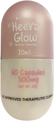 [BRSRAGQ6PINBMDLL] 60 Count Heera Glow Absolute Hydration 20 in 1 Glutathione Collagen капсули