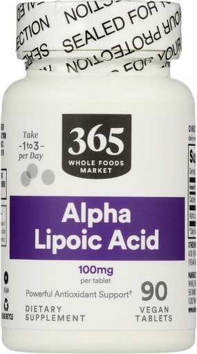 [BRSWGZQBOQBGOAI2] 365 by Whole Foods Market, Альфа Lipoic Acid 100mg, 90 Граф
