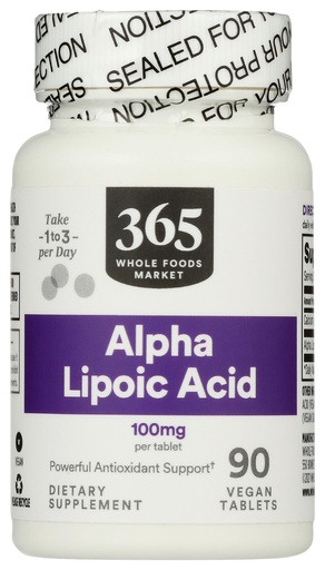 [BRSWGZQBOQBGOAI2] 365 by Whole Foods Market, Alpha Lipoic Acid 100mg, 90 Count