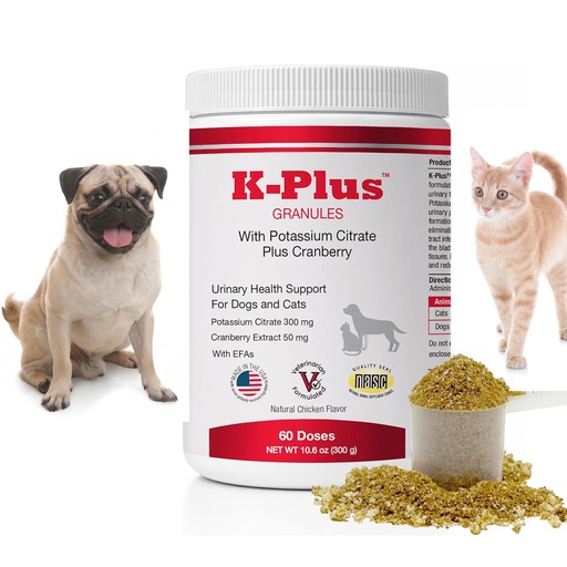[BRSWIZQGAJ6A22L6] K-Plus Potassium Citrate + Cranberry Granules for Dogs & Cats – Vet-Approved UTI & Bladder Health Support – Helps Maintain Urinary Balance & Kidney Function – Easy-to-Use Granules – 60 Doses