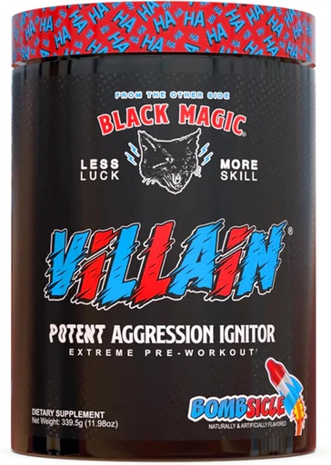 [BRSROAQ5CIJWA3T7] Black Magic Supply Villain High-Stim Nootropic Pre-Workout - Beta-Alanine, L-tyrosin, & koffein - Pump & Focus - 25 Services (Bombsicle)
