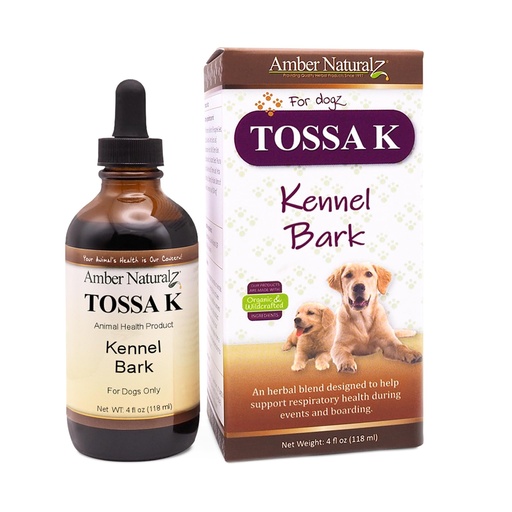 [BRSWIEAQBN4QGFLG] Amber NaturalZ Tossa K Kennel Bark Herbal Supplements for Dogs and Puppies | Canine Herbal Blend for Respiratory Health | 4 Fluid Ounce Glass Bottle | Globally Sourced Ingredients | Made in The USA