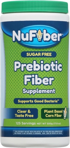 [BRSRAA33PMGQKD3O] Suplimentul de fibre, Daily Prebiotic Fiber, 125 Servings, Clear, Grit & Gust Free, No Gluten & Sugar, Plant based Corn Powder to Support Digestive & Gut Health