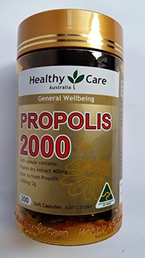 [BRSWKZAGDMBWAGT4] Zdravá starostlivosť Propolis 2000 mg 200 kapsúl (Austrália Import)