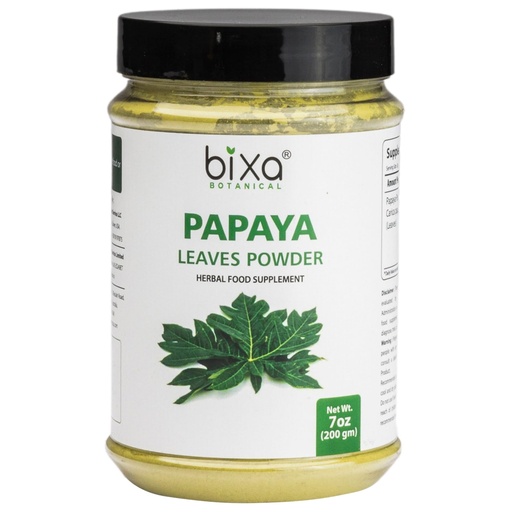 [BRSWKGQZCYNQ22L4] bixa BOTANICAL Papaya Leaf Powder (Carica Papaya) | Ayurvedic Herb, Anti-oxidant Agent | Herbal Supplement (200g/7Oz)