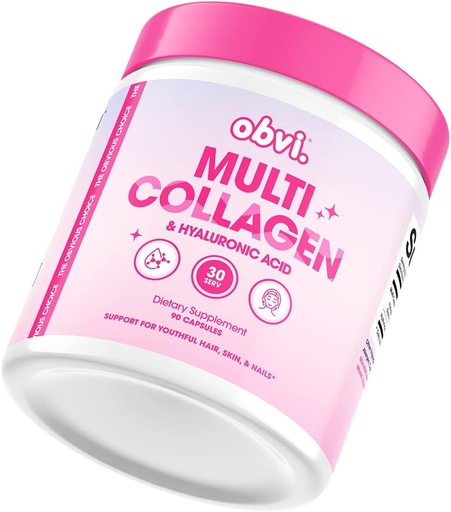 [BRSRMZDYDINBM3YV] Obvi Multi Collage suplementari amb un toc d'àcid Hyalurònica, un ós, Nail, implementació de dones, Gut Health Hydro Hydroment va preparar el tipus de Protein I, I, III, V, X 92 30 Capules, 30 Servings