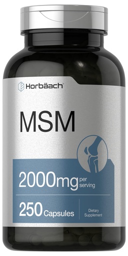 [BRSW2CQDAV7BQ3AV] Horbäach MSM Supplement Capsules | 2000mg | 250 Count | Non-GMO and Gluten Free Formula | Methylsulfonylmethane