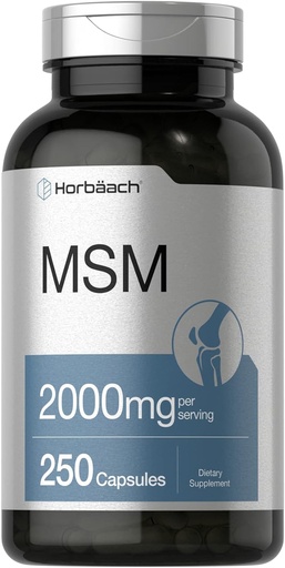 [BRSW2CQDAV7BQ3AV] Horbäach MSM Supplement Capsules  2000mg ← 250 Count ← Non-GMO y Gluten Free Formula ← Methylsulfonylmethane
