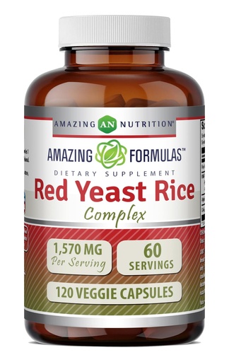 [BRSROGL4O4CWM2D3] Amazing Formulas Red Yeast Rice Complex | 1570 Mg Per Serving | 120 Veggie Capsules | with Alpha Lipoic Acid, CoQ10, Milk Thistle Extract | Made in USA