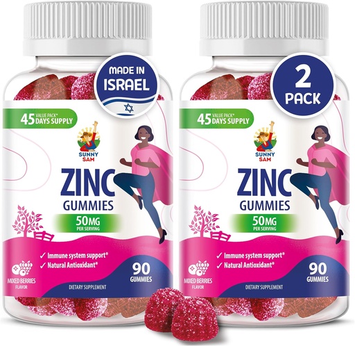 [BRSROAYQCQIROHT6] Zinc Gummies for Adults - Zinc Chewable Gummy for Immune Support - Powerful Natural Antioxidant Non-GMO Supplement for Children Men Woman Adults