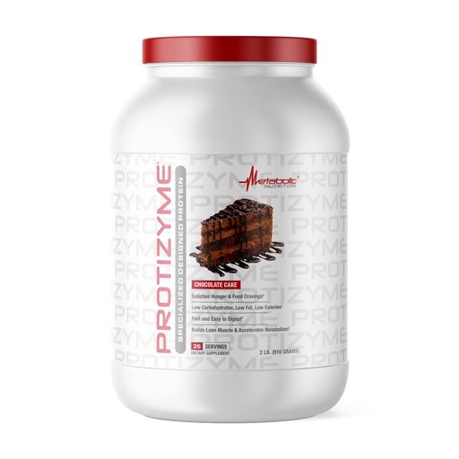 [BRSWKHALOIPR4HA5] Metabolic Nutrition | Protizyme | 100% Whey Protein Powder | High Protein, Low Carb, Low Fat with Digestive Enzymes, 24 Essential Vitamins and Minerals | Chocolate Cake, 2 Pound