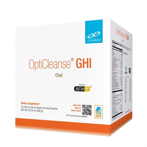 [BRSRMGQTC4IQOF3F] XYMOGEN OptiCleanse GHI - Protein Powder for Digestive Health - Liver & Immune Support - B Vitamins & Plant-Based Protein - Gluten-Free - Chai Flavor - 10 Servings
