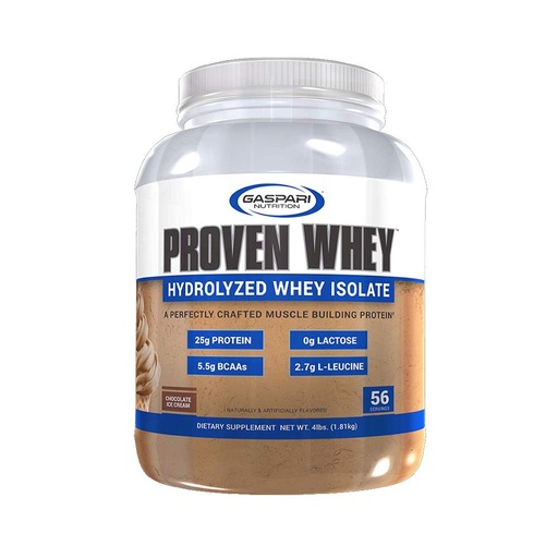 [BRSWGAQYOIIBGCLH] Gaspari Nutrition Proven Whey, 100% Hydrolyzed Whey Isolate, High Protein, Lactose Free, Low Carbohydrate and Low Sugar (4lb, Chocolate Ice Cream)