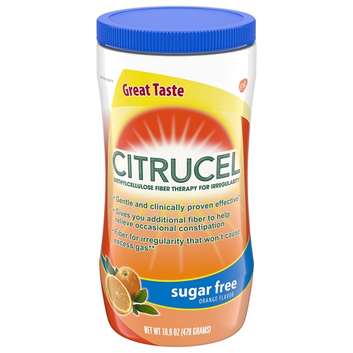 [BRSWGFIKOUMAIAAZ] Citrucel Sugar Free Orange Flavor Methylcellulose Fiber Therapy Powder for Regularity, 16.9 ounce (Pack of 3)