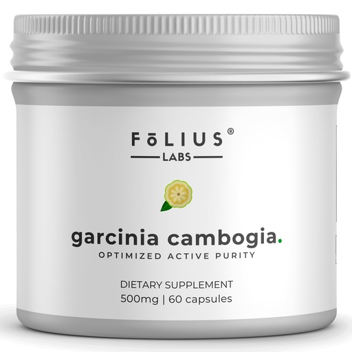 [BRSRAYLYOENBSCYZ] FOLIUS LABS Pure Garcinia Cambogia Extract Supplement 500mg - 100% Natural HCA Extract Concentrated to 60% - Supports Healthy Digestion and Metabolism - 60 Capsules