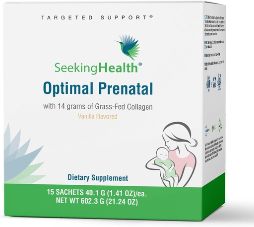 [BRSROHQYOUCQG3DU] Söker hälsa Optimal Prenatal med Collagen, kvinnors multivitamin med B12, L-5-MTHF, kolin, metyleringssupport, stöder fertilitet och konception genom graviditet och amning (15 portioner)