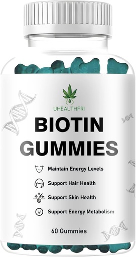 [BRSRAEIHCB4AYCTH] Biotina Gummies, Cabelo, Pel e Nails Gummies - soporta cabelo saudable - Vitaminas de biotina vegana para mulleres e homes (1)