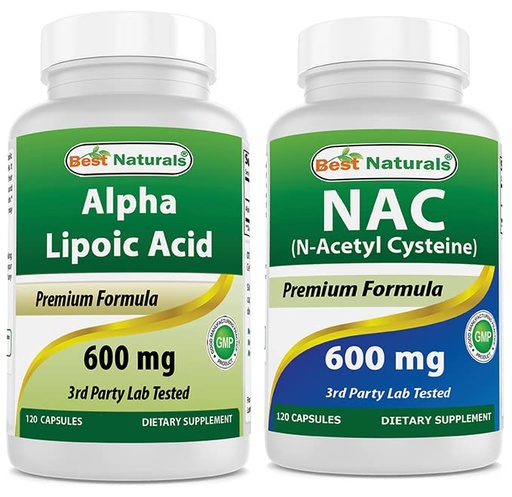 [BRSRMAI7CMFWMHTJ] Best Naturals Alpha Lipoic Acid 600 mg & NAC 600 mg